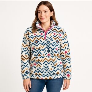 Eddie Bauer Southwestern Design Womens Fleece Sz Small